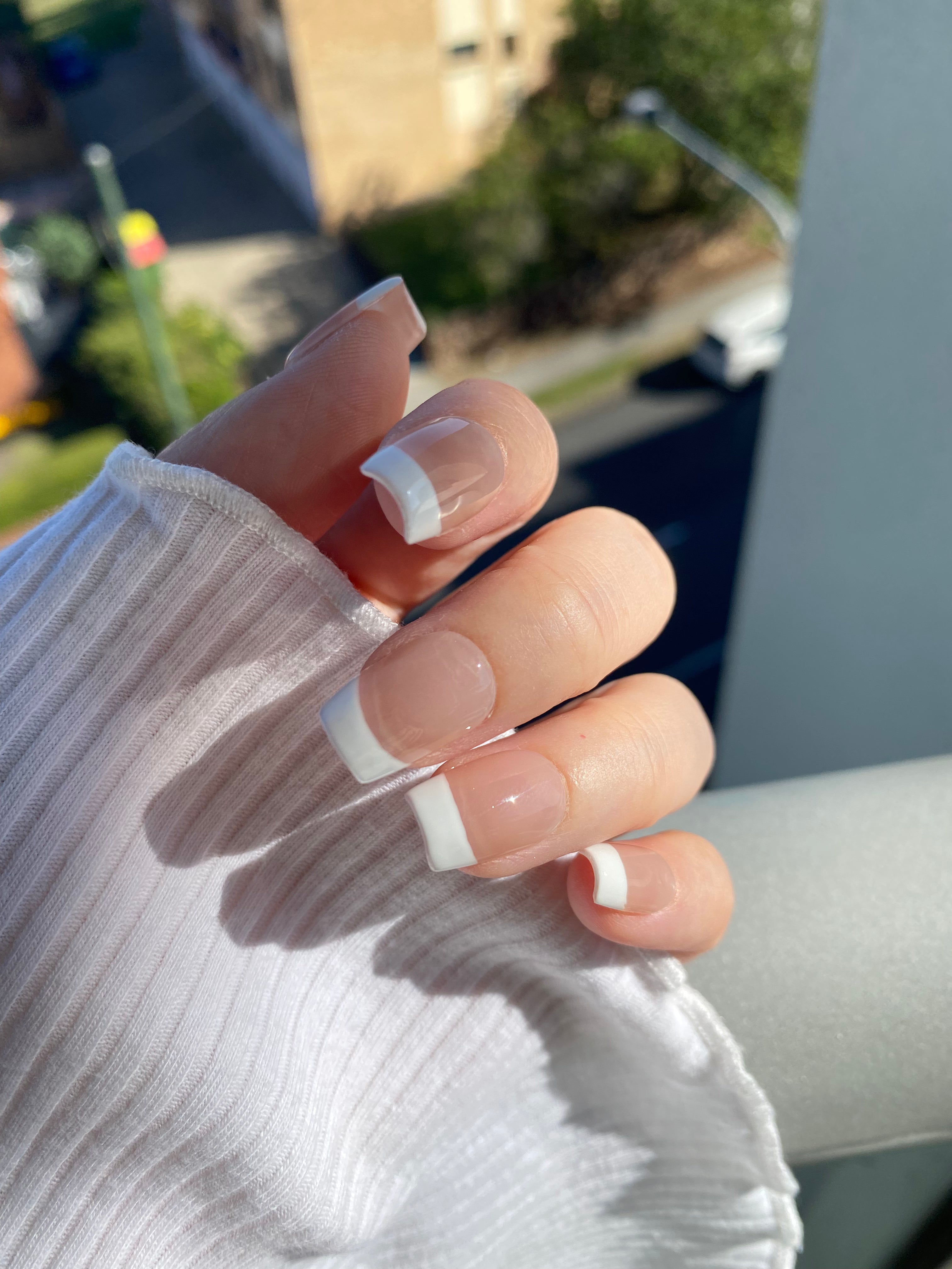 French Tip White - Short